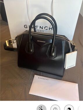 Givenchy Black Top-Handle Satchel with Gold Hardware